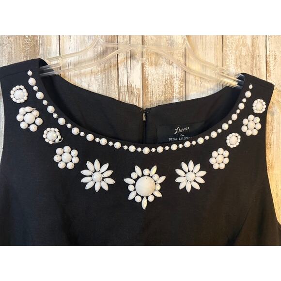 Lennie for Nina Leonard Black Linen Blend Dress - Size 10 NWT - Picture 5 of 10